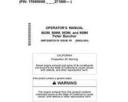 Operators Manuals for Timberjack model 909m Tracked Feller Bunchers