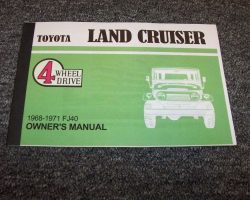 1971 Toyota Land Cruiser FJ40 Owner's Manual