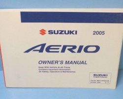 2005 Suzuki Aerio Owner's Manual