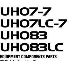 Hitachi Uh-7 Series model Uh07lc-7 Excavators Equipment Components Parts Catalog Manual