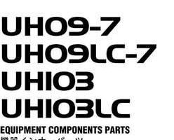 Hitachi Uh-series model Uh103 Excavators Equipment Components Parts Catalog Manual