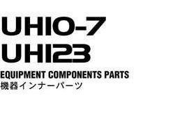 Hitachi Uh-series model Uh123 Excavators Equipment Components Parts Catalog Manual