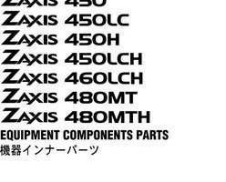 Hitachi Zaxis Series model Zaxis450 Excavators Equipment Components Parts Catalog Manual