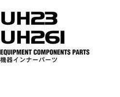 Hitachi Uh-series model Uh23 Excavators Equipment Components Parts Catalog Manual