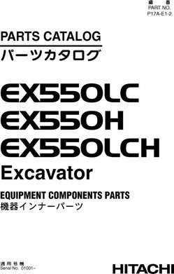 Hitachi Ex-series model Ex550h Excavators Equipment Components Parts Catalog Manual