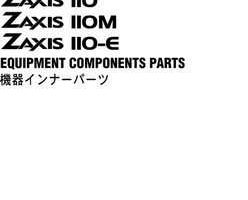 Hitachi Zaxis Series model Zaxis110-e Excavators Equipment Components Parts Catalog Manual