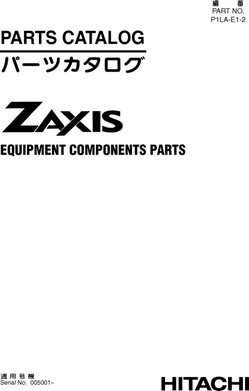 Hitachi Zaxis Series model Zaxis27u Excavators Equipment Components Parts Catalog Manual