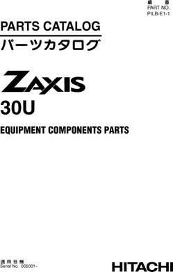 Hitachi Zaxis Series model Zaxis30u Excavators Equipment Components Parts Catalog Manual