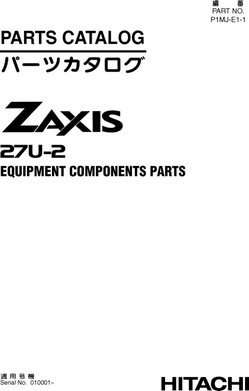 Hitachi Zaxis-2 Series model Zaxis27u-2 Excavators Equipment Components Parts Catalog Manual