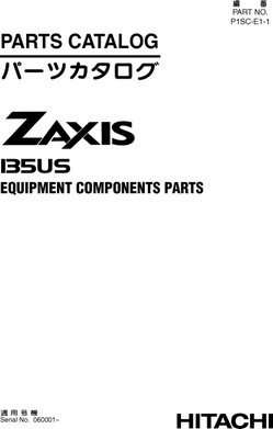 Hitachi Zaxis Series model Zaxis135us Excavators Equipment Components Parts Catalog Manual