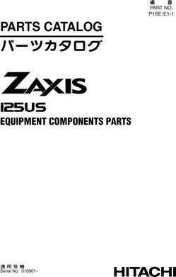 Hitachi Zaxis Series model Zaxis125us Excavators Equipment Components Parts Catalog Manual