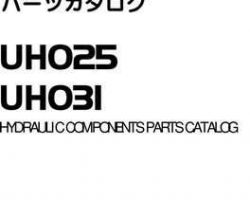 Hitachi model Uh031 Excavators Equipment Components Parts Catalog Manual