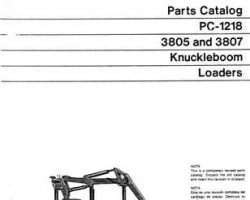 Parts Catalogs for Timberjack Series model 3805 Knuckleboom Loader