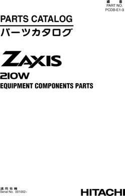 Hitachi Zaxis Series model Zaxis210w Excavators Equipment Components Parts Catalog Manual