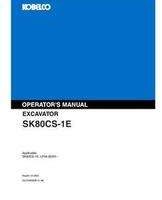 Kobelco Excavators model SK80CS-1E Operator's Manual