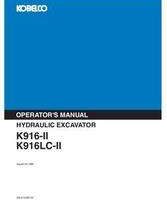 Kobelco Excavators model K916 Operator's Manual