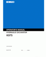 Kobelco Excavators model 975 Operator's Manual