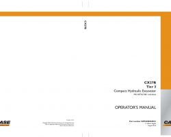 Case Excavators model CX27B Operator's Manual