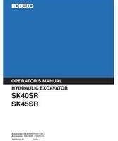 Kobelco Excavators model SK45SR Operator's Manual