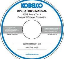 Operator's Manual on CD for Kobelco Excavators model 50SR