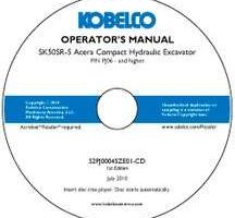 Operator's Manual on CD for Kobelco Excavators model SK50SR