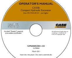 Operator's Manual on CD for Case Excavators model CX55B