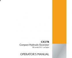 Case Excavators model CX27B Operator's Manual