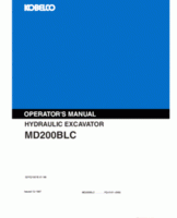 Kobelco Excavators model MD200BLC Operator's Manual