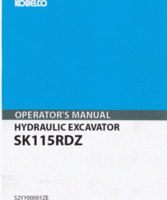 Kobelco Excavators model SK115 Operator's Manual