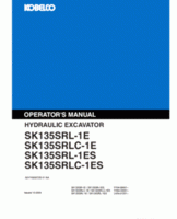 Kobelco Excavators model SK135SRLC-1E Operator's Manual