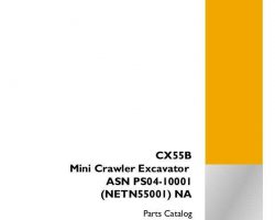 Parts Catalog for Case Mini excavators model CX55B