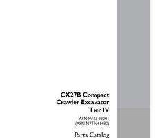 Parts Catalog for Case Excavators model CX27B