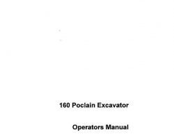 Case Excavators model 160 Operator's Manual