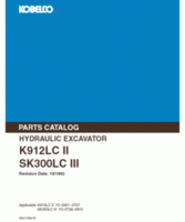Parts Catalog for Kobelco Excavators model K912