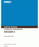 Kobelco Excavators model SK50SR-3 Service Manual