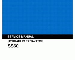 Kobelco Excavators model SS60 Service Manual