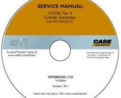 Service Manual on CD for Case Excavators model CX55B