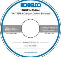 Service Manual on CD for Kobelco Excavators model SK17SR-3