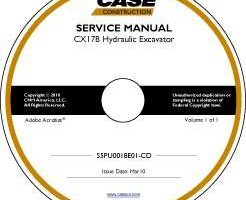 Service Manual on CD for Case Excavators model CX17B