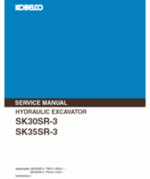 Kobelco Excavators model SK30SR-3 Service Manual