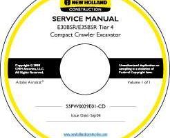 Service Manual on CD for New Holland CE Excavators model E30BSR