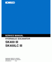Kobelco Excavators model SK400LC Service Manual