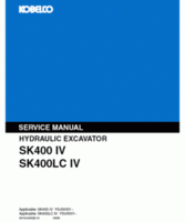 Kobelco Excavators model SK400LC Service Manual
