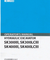 Kobelco Excavators model SK300 Operator's Manual