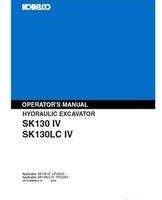 Kobelco Excavators model SK130 Operator's Manual