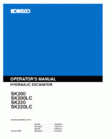 Kobelco Excavators model SK200LC Operator's Manual