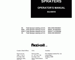 Operator's Manual for New Holland Sprayers model 65