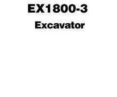 Troubleshooting Service Repair Manuals for Hitachi Ex-3 Series model Ex1800-3 Excavators