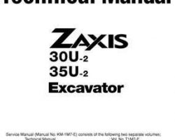 Troubleshooting Service Repair Manuals for Hitachi Zaxis-2 Series model Zaxis35u-2 Excavators