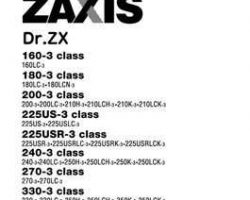 Service Repair Manuals for Hitachi Zaxis-3 Series model Zaxis850lc-3 Excavators